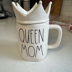 Rae Dunn White Queen Mom Mug with Crown Lid